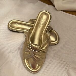 Gold J. Crew Slides
